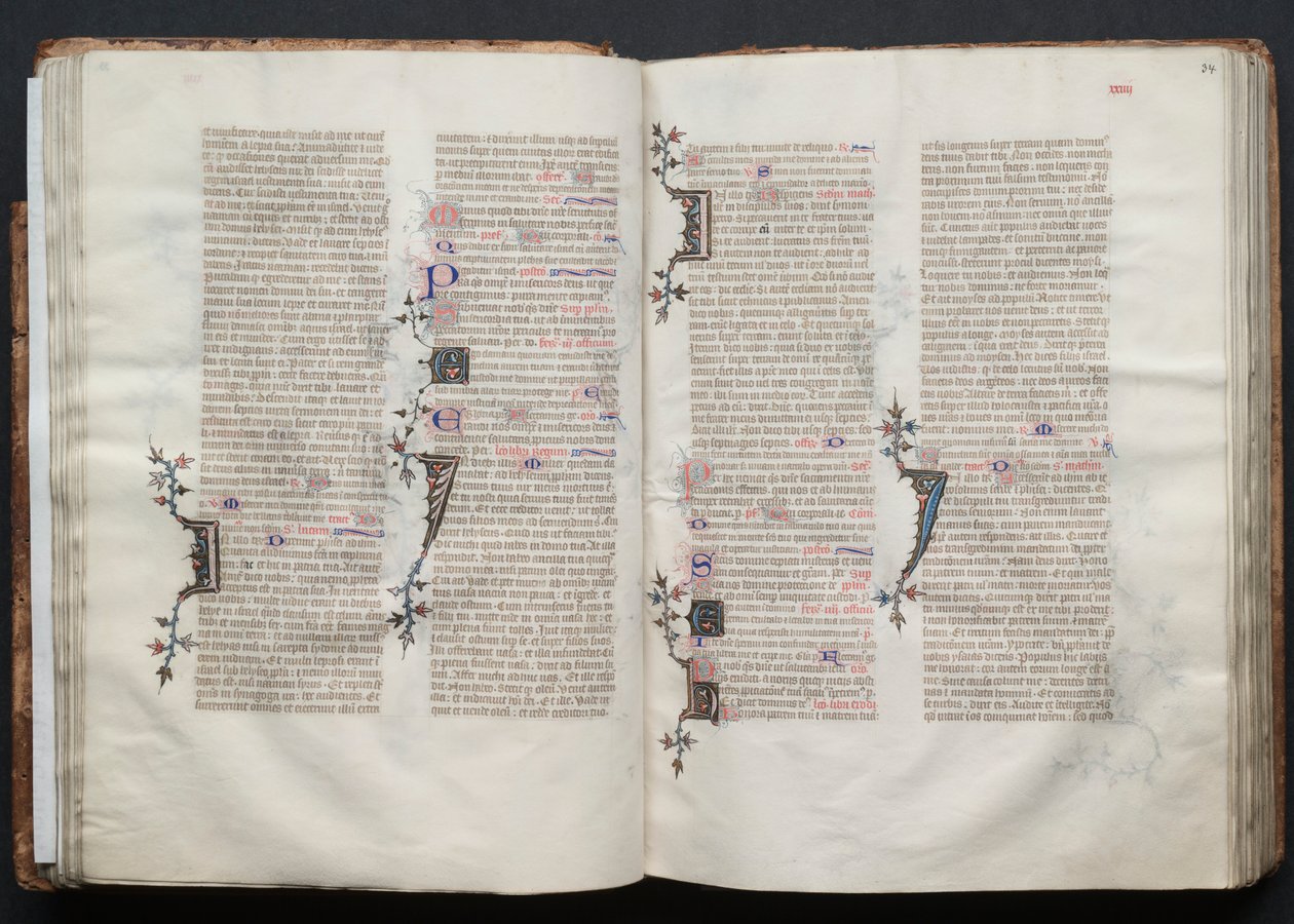 A Gotha Misekönyv: Fol. 34r, Szöveg, c. 1375. alkotó: Master of the Boqueteaux