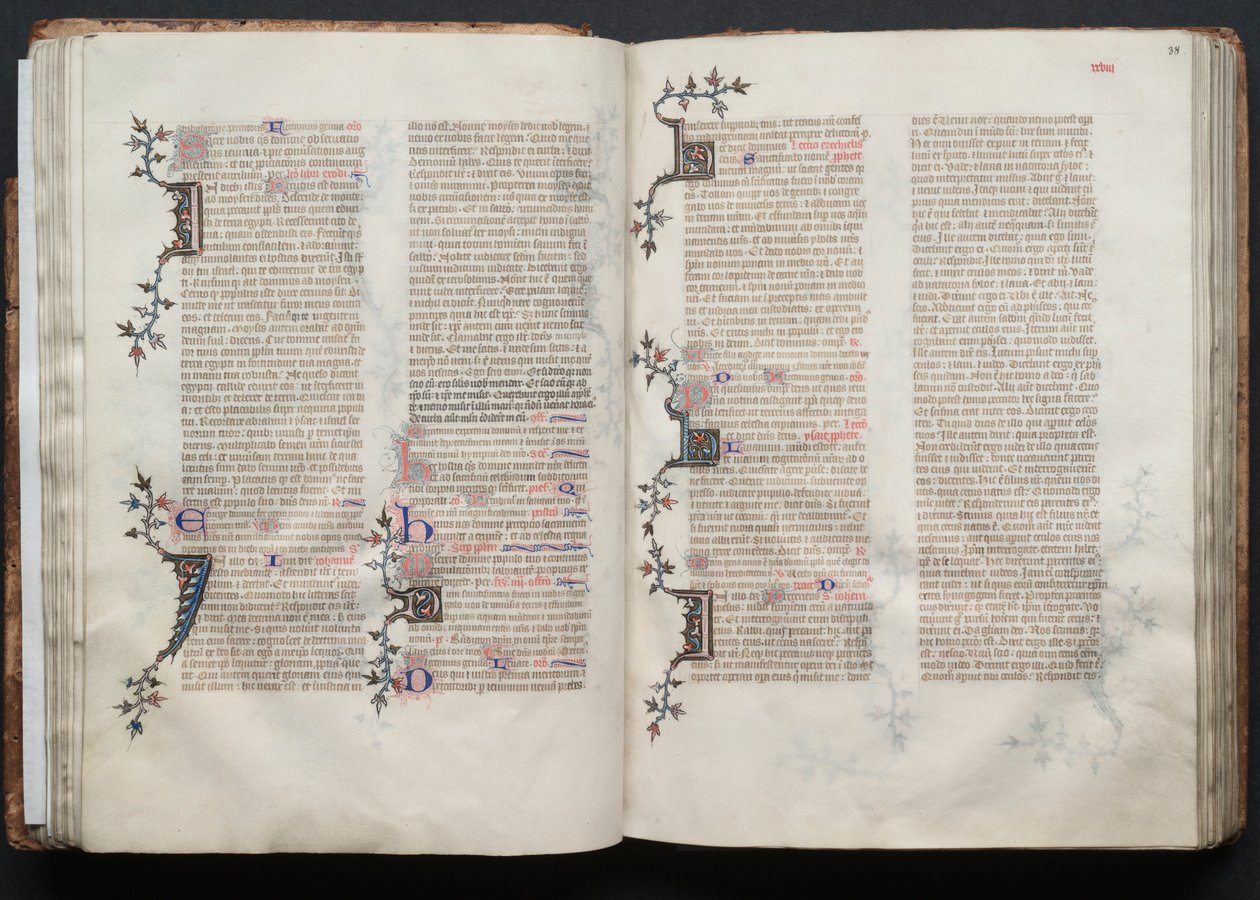 A Gotha Misekönyv: Fol. 37v, szöveg, c. 1375. alkotó: Master of the Boqueteaux