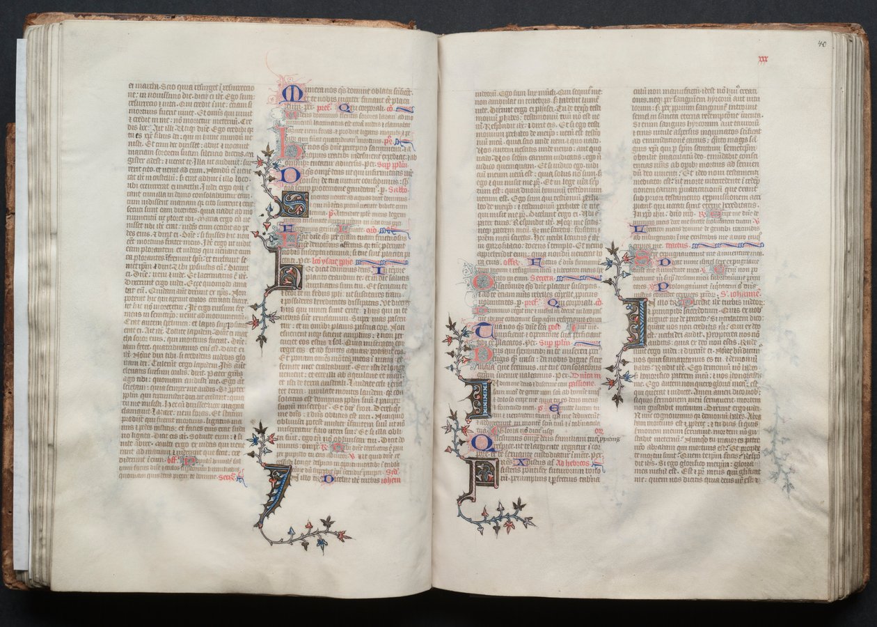 A Gotha Misekönyv: Fol. 40r, Szöveg, c. 1375. alkotó: Master of the Boqueteaux
