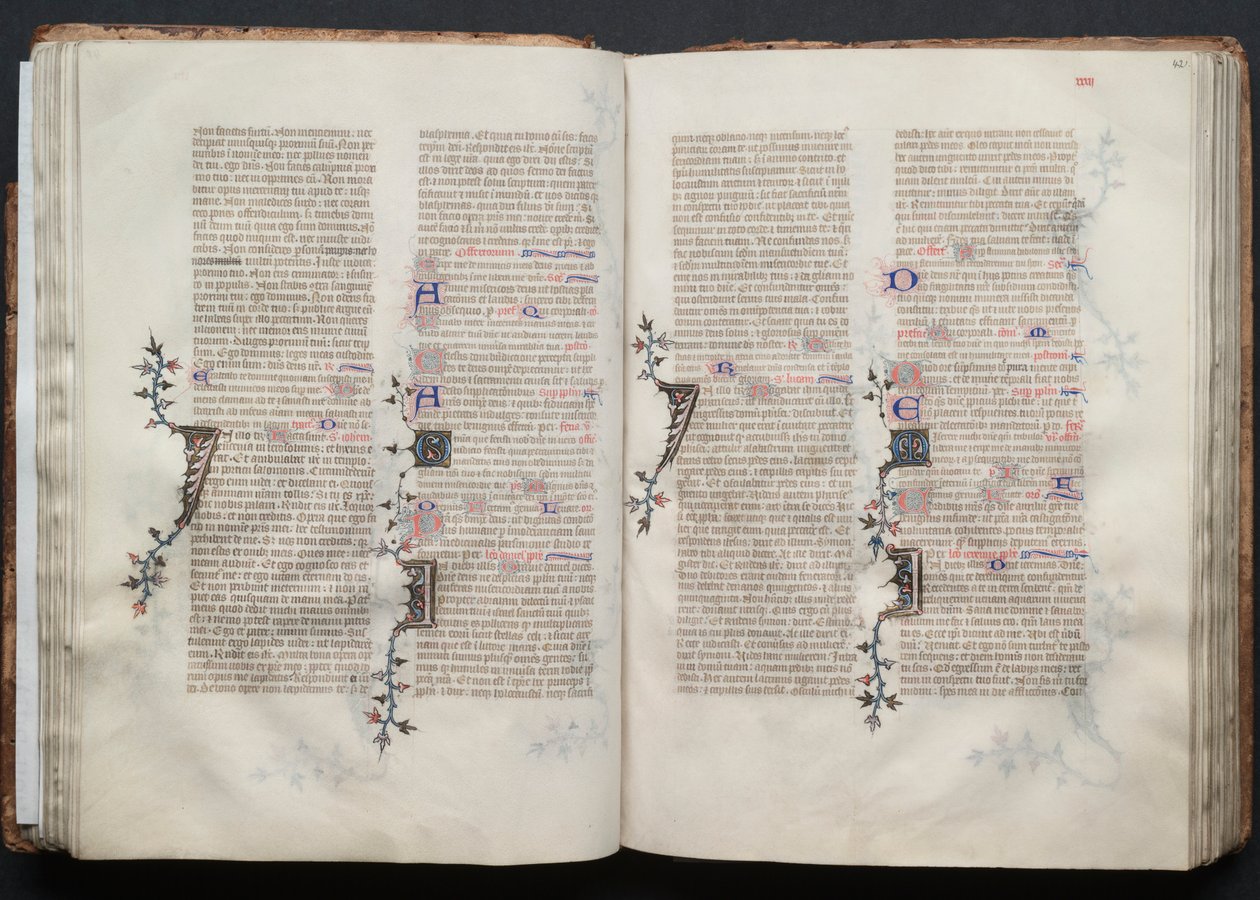 A Gotha Misekönyv: Fol. 42r, Szöveg, c. 1375. alkotó: Master of the Boqueteaux