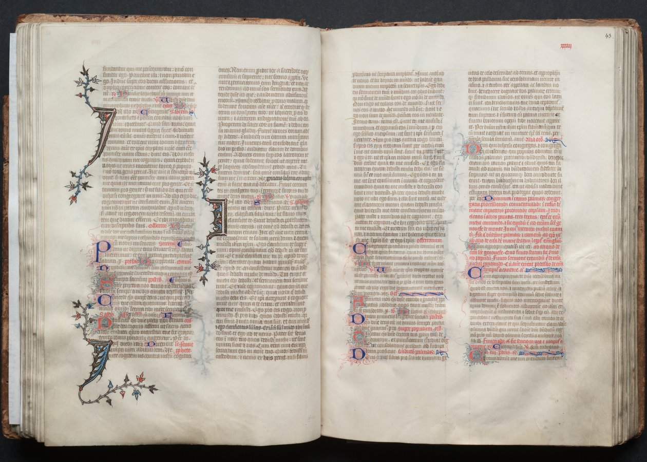 A Gotha Misekönyv: Fol. 43r, Szöveg, c. 1375. alkotó: Master of the Boqueteaux