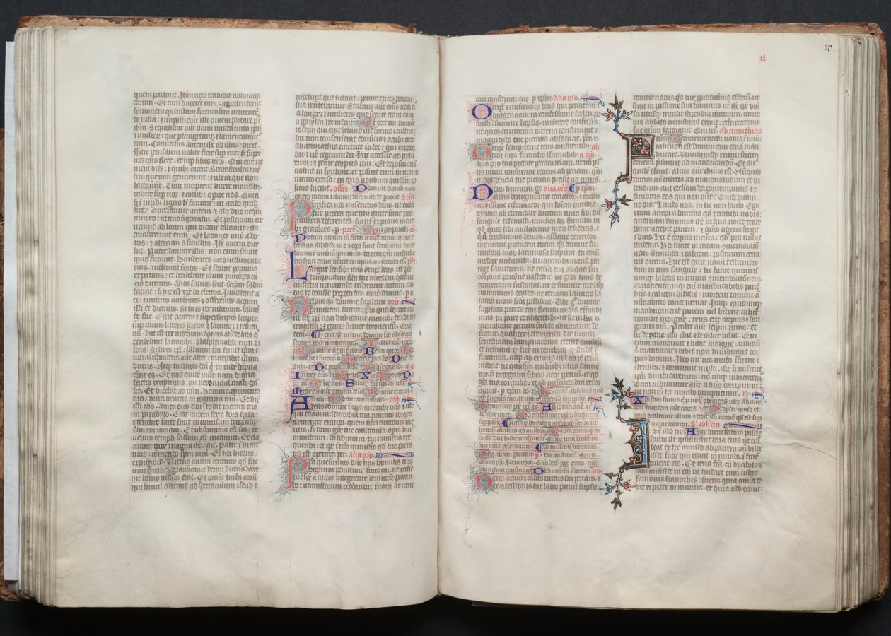 A Gotha Misekönyv: Fol. 50r, Szöveg, c. 1375. alkotó: Master of the Boqueteaux