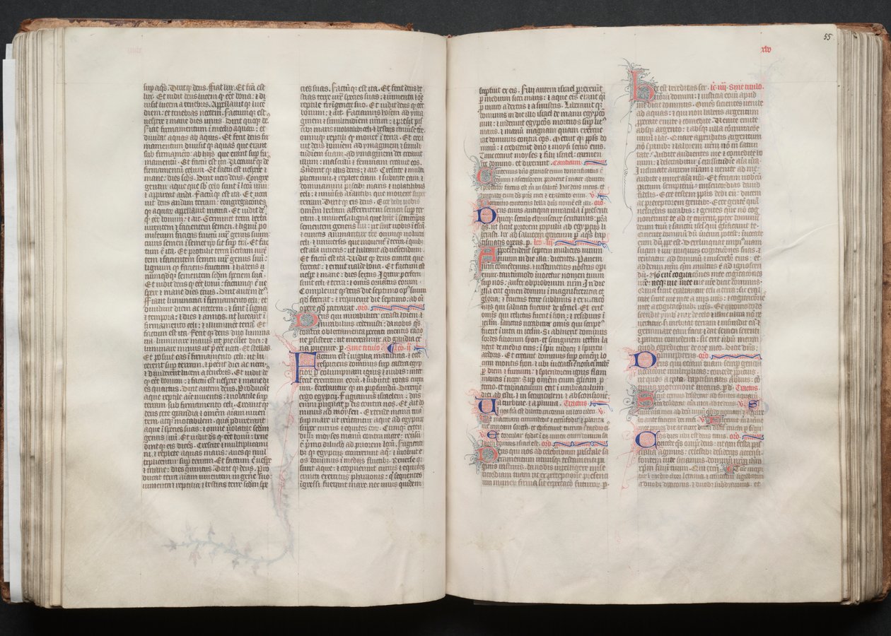 A Gotha Misekönyv: Fol. 54v, szöveg, c. 1375. alkotó: Master of the Boqueteaux