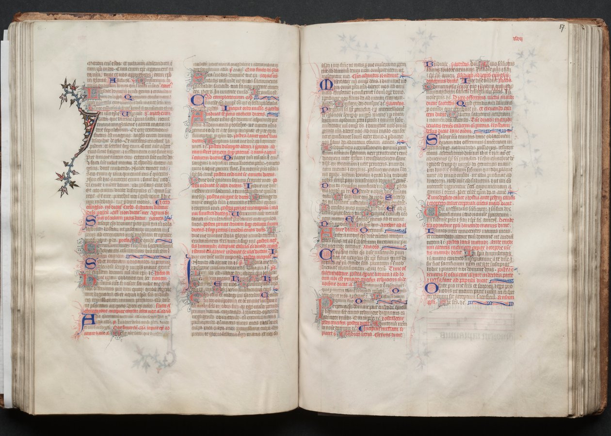 A Gotha Misekönyv: Fol. 57r, Szöveg, c. 1375. alkotó: Master of the Boqueteaux