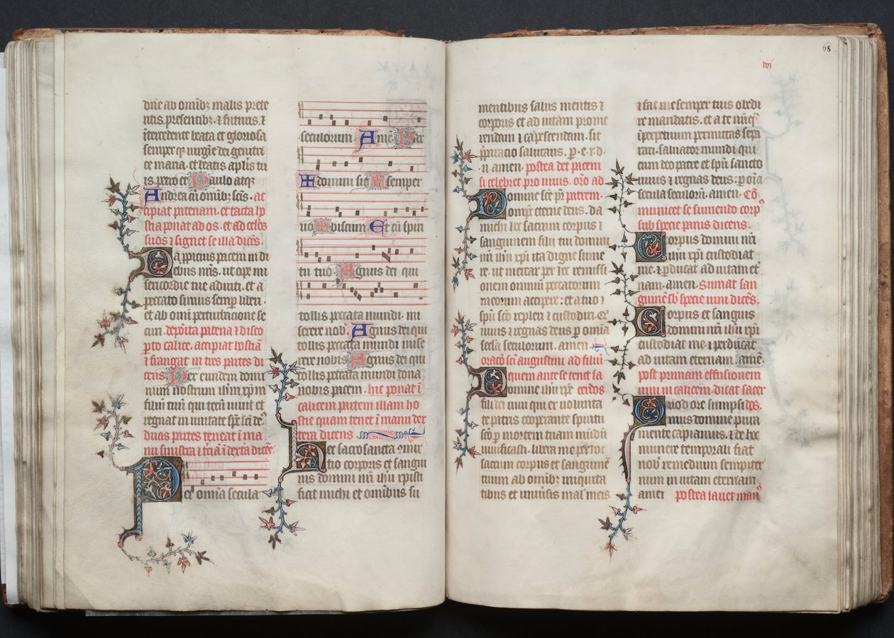 A Gotha Misekönyv: Fol. 68r, Szöveg, c. 1375. alkotó: Master of the Boqueteaux