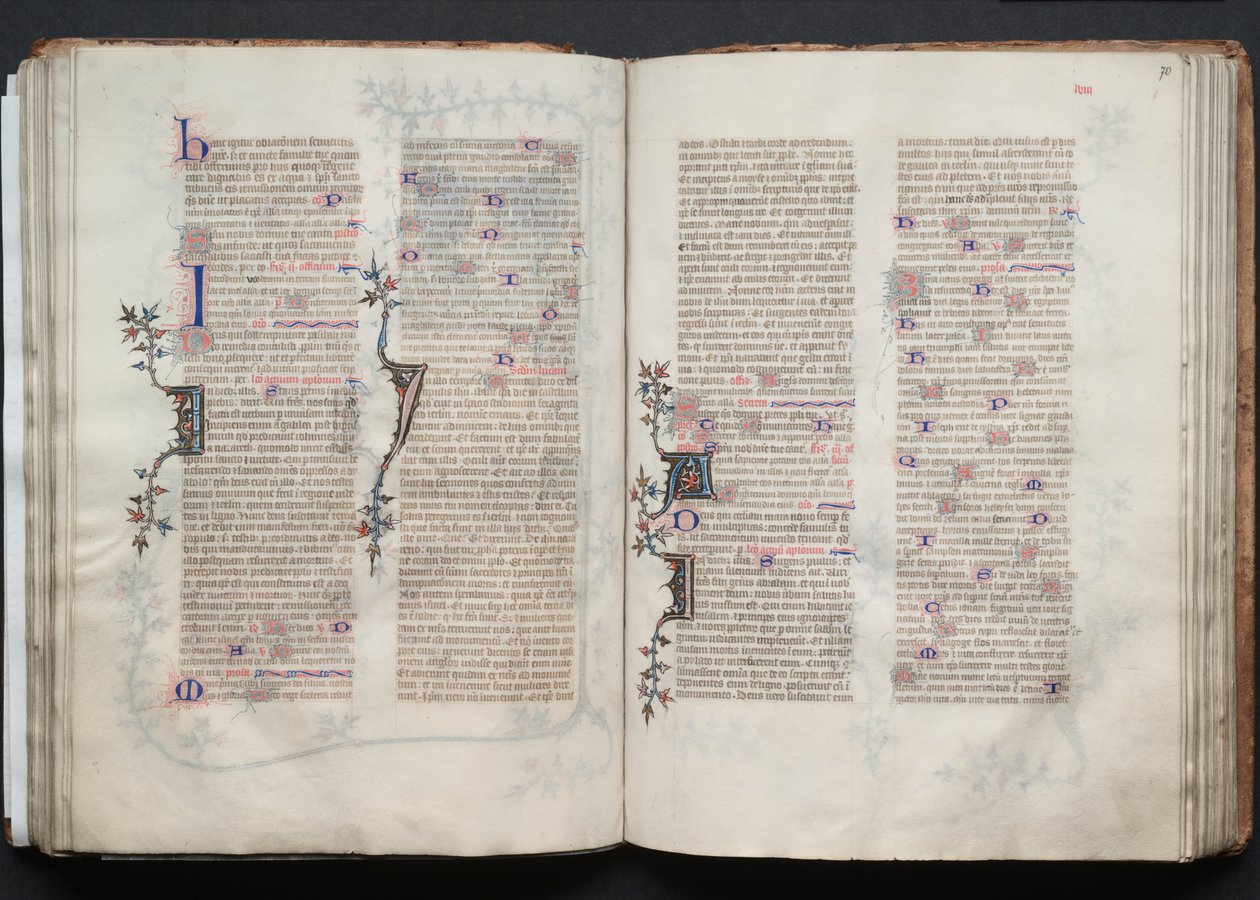 A Gotha Misekönyv: Fol. 70r, Szöveg, c. 1375. alkotó: Master of the Boqueteaux
