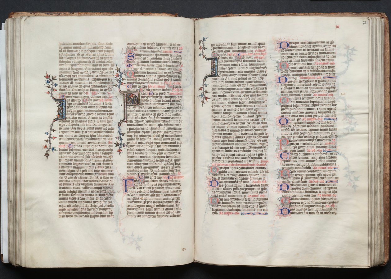A Gotha Misekönyv: Fol. 73r, Szöveg, c. 1375. alkotó: Master of the Boqueteaux