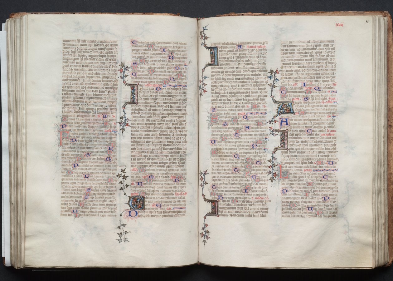 A Gotha Misekönyv: Fol. 79v, szöveg, c. 1375. alkotó: Master of the Boqueteaux