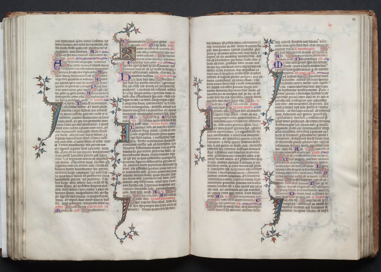 A Gotha Misekönyv: Fol. 81v, szöveg, c. 1375. alkotó: Master of the Boqueteaux