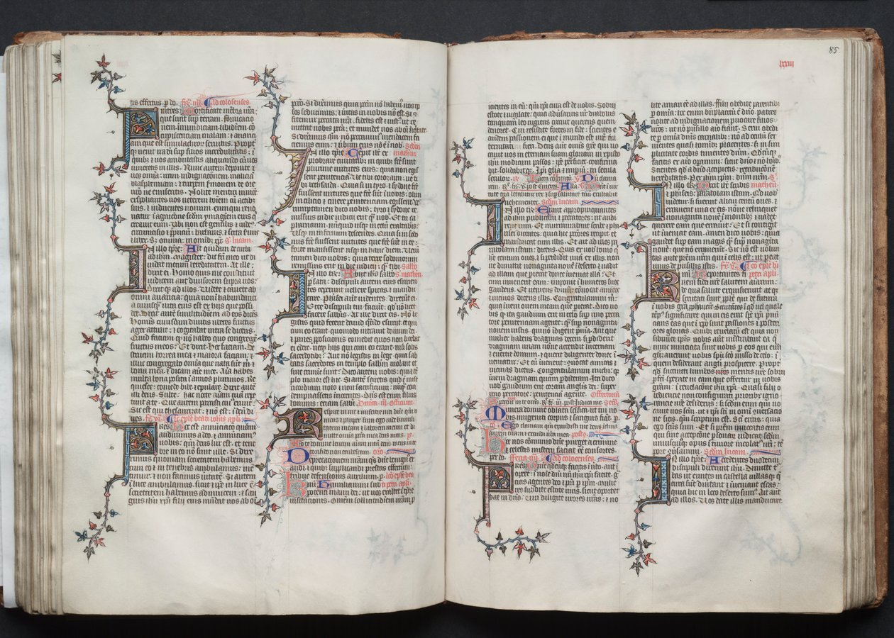 A Gotha Misekönyv: Fol. 84v, szöveg, c. 1375. alkotó: Master of the Boqueteaux