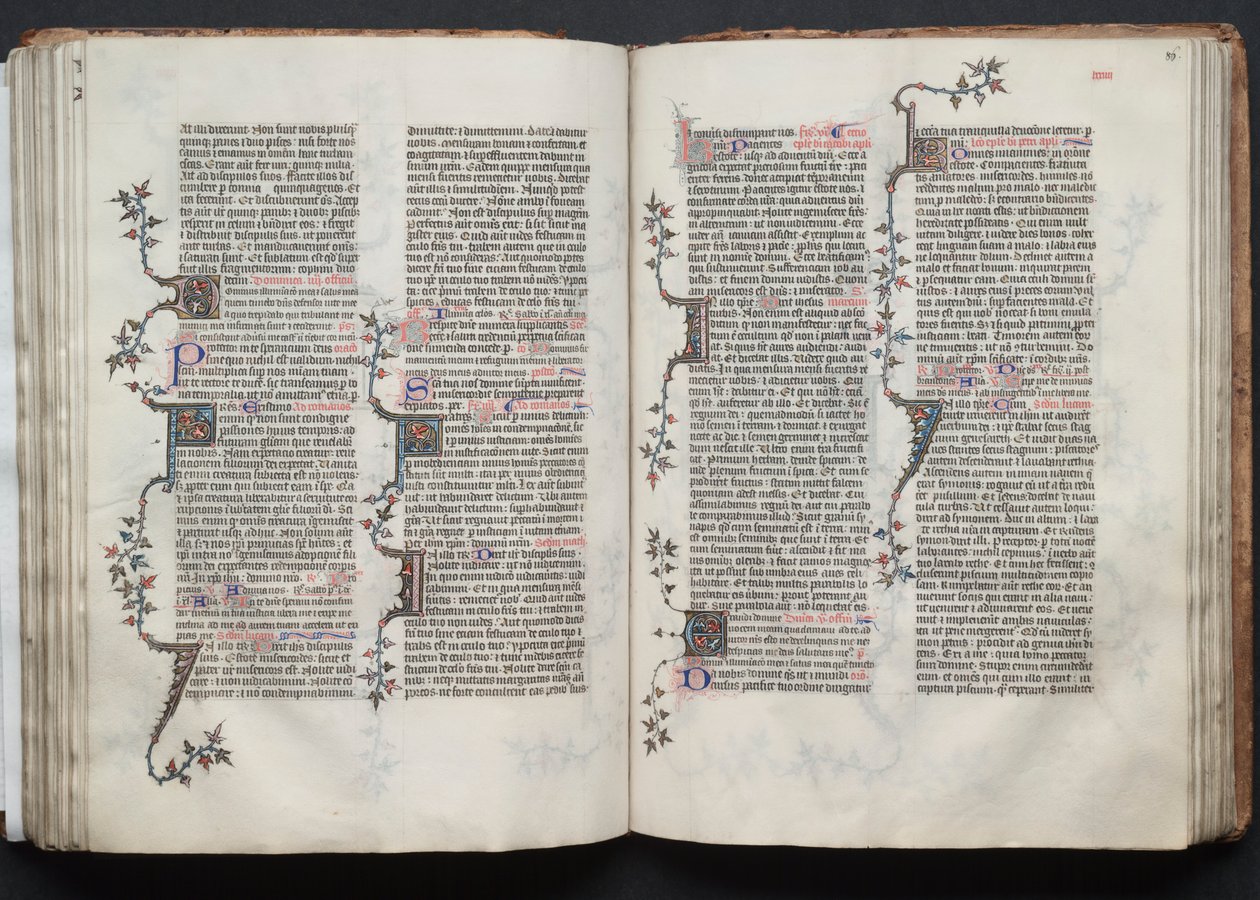 A Gotha Misekönyv: Fol. 85v, szöveg, c. 1375. alkotó: Master of the Boqueteaux