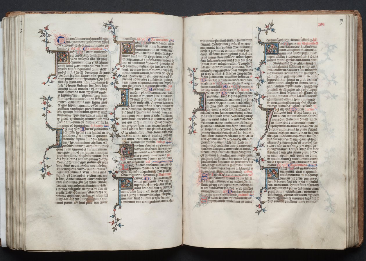 A Gotha Misekönyv: Fol. 88v, szöveg, c. 1375. alkotó: Master of the Boqueteaux