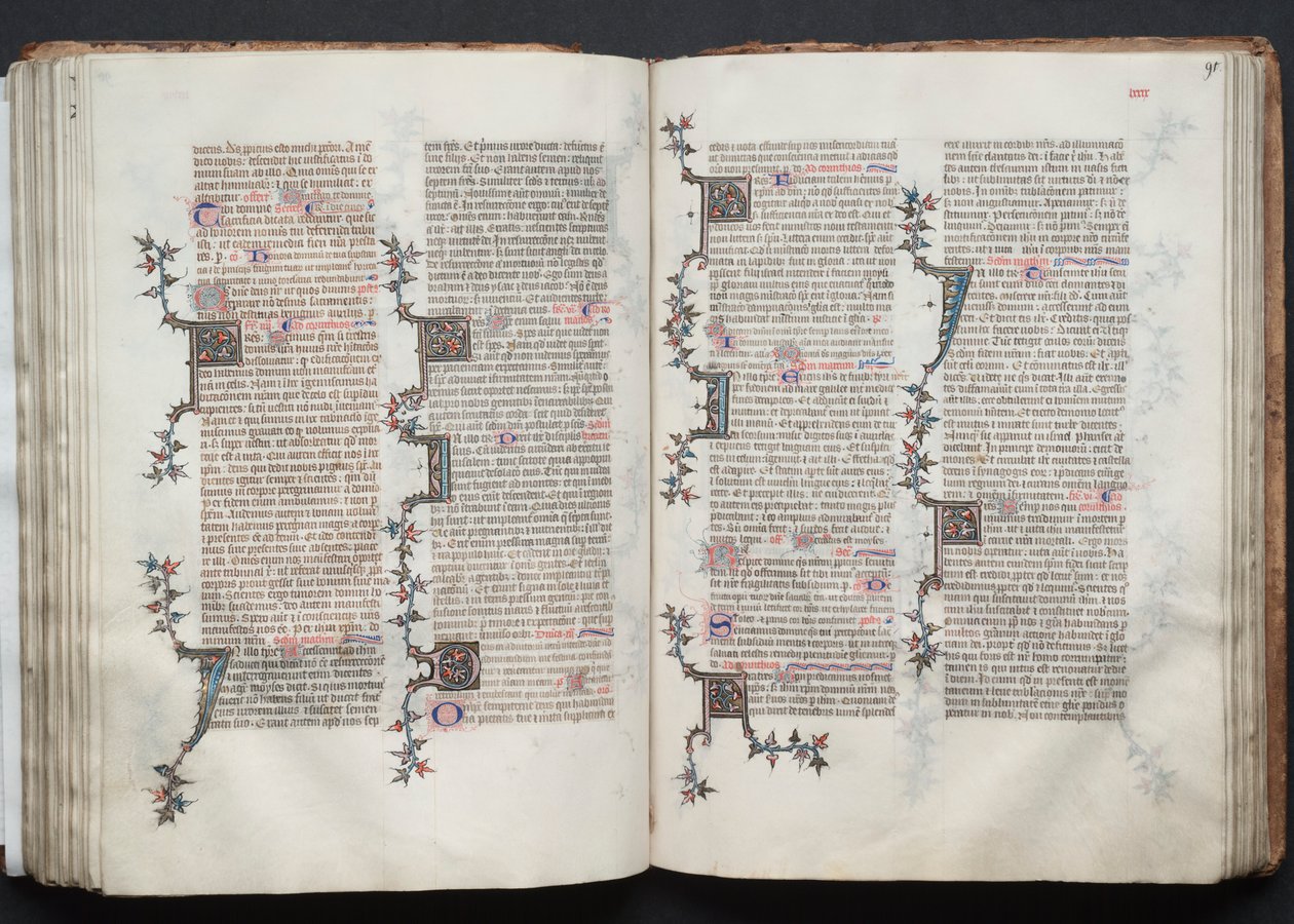 A Gotha Misekönyv: Fol. 90v, szöveg, c. 1375. alkotó: Master of the Boqueteaux