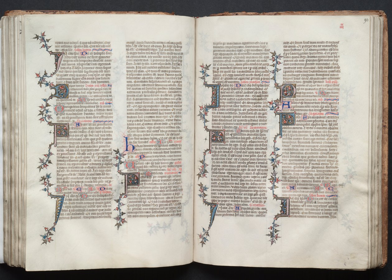 A Gotha Misekönyv: Fol. 91v, szöveg, c. 1375. alkotó: Master of the Boqueteaux