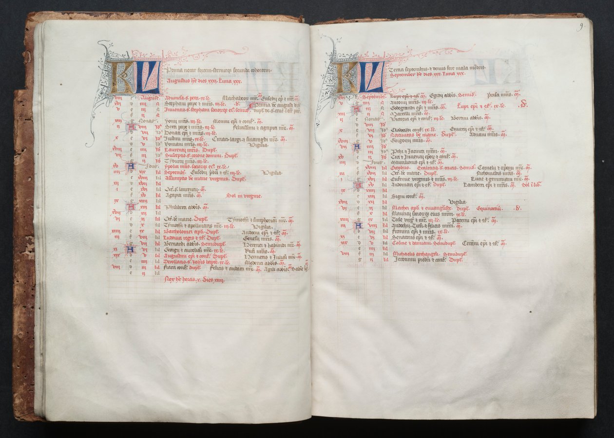 A Gotha Misekönyv: Fol. 9r, Szöveg , c. 1375. alkotó: Master of the Boqueteaux