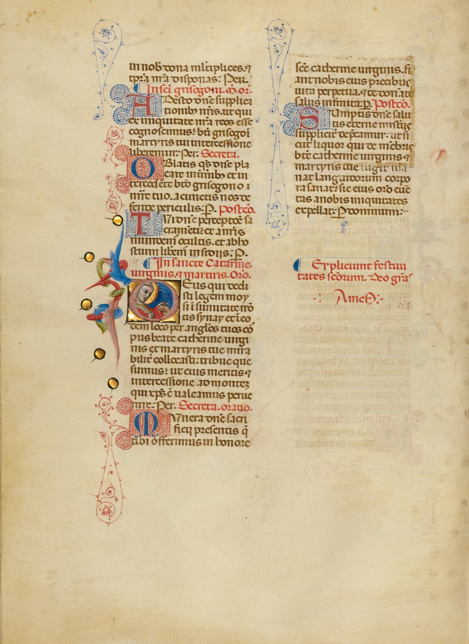 Kezdeti D: Szent Katalin alkotó: Master of the Brussels Initials