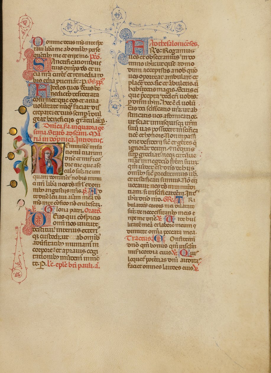 R kezdőbetű: A Szűzanya imádkozik alkotó: Master of the Brussels Initials