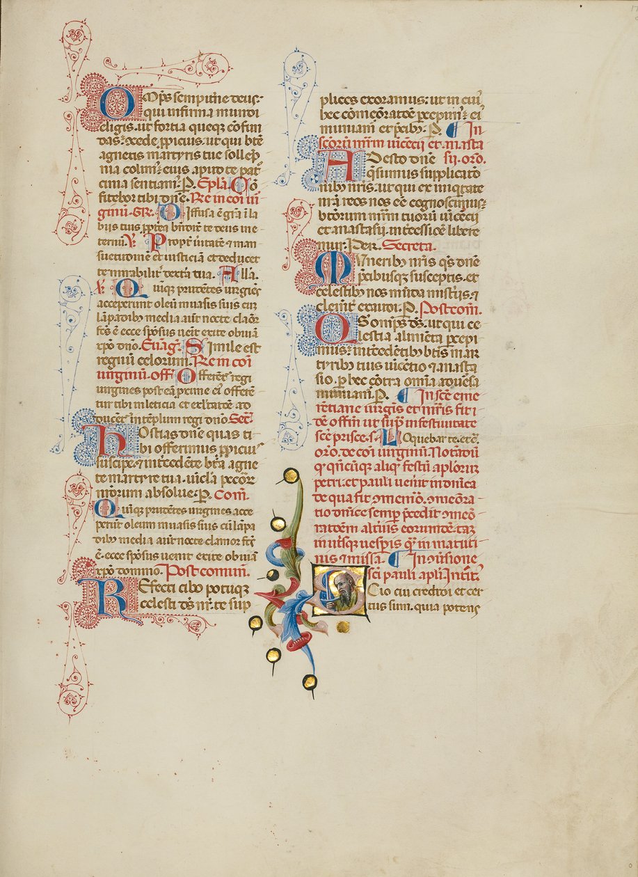 S kezdőbetű: Saint Paul alkotó: Master of the Brussels Initials