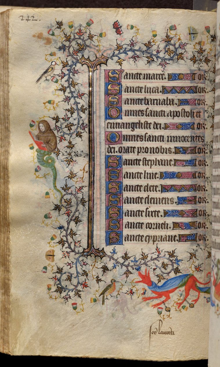 Nemes Károly, Navarra királyának (1361-1425) órái: fol. 121v, Szöveg alkotó: Master of the Brussels Initials and Associates