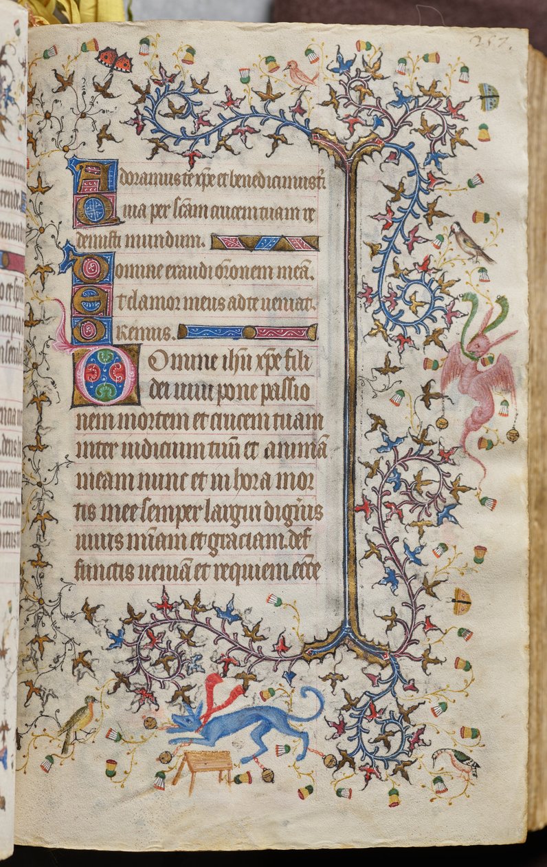Nemes Károly, navarrai király (1361-1425) órái: fol. 129r, Szöveg alkotó: Master of the Brussels Initials and Associates