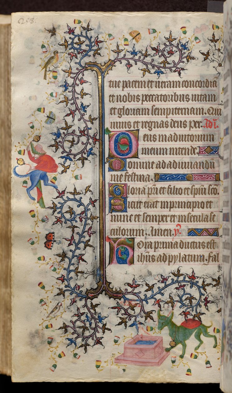 Nemes Károly, navarrai király (1361-1425) órái: fol. 129v, Szöveg alkotó: Master of the Brussels Initials and Associates