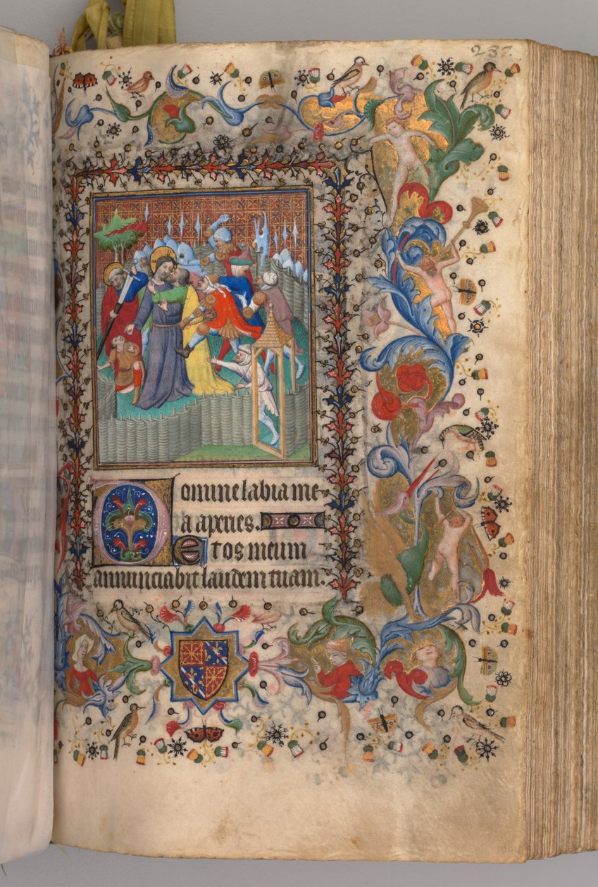 Nemes Károly navarrai király (1361-1425) órái: fol. 144r, Krisztus elárulása alkotó: Master of the Brussels Initials and Associates