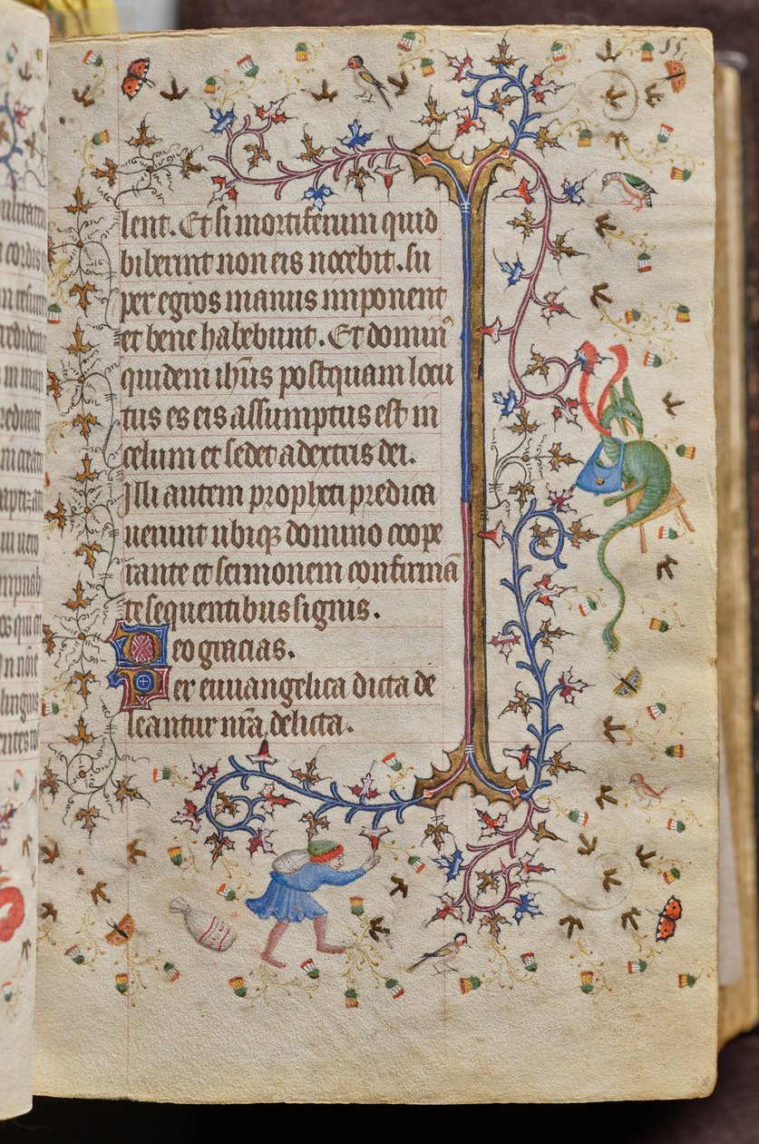 Nemes Károly, navarrai király (1361-1425) órái: fol. 28r, Szöveg alkotó: Master of the Brussels Initials and Associates