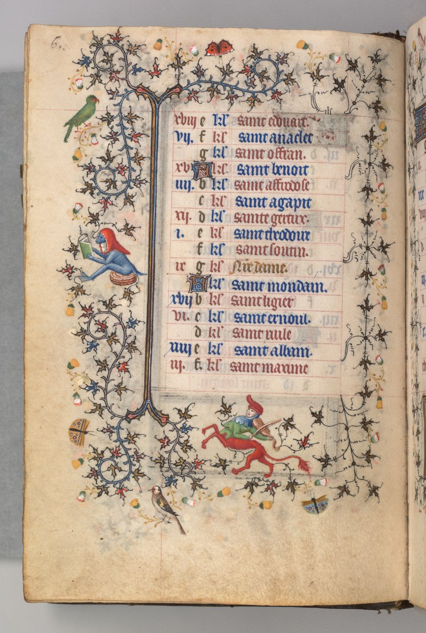 Nemes Károly navarrai király (1361-1425) órái: fol. 3v, március alkotó: Master of the Brussels Initials and Associates