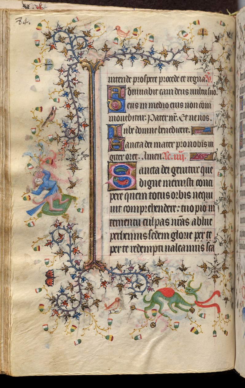 Nemes Károly, navarrai király (1361-1425) órái: fol. 42v, szöveg alkotó: Master of the Brussels Initials and Associates