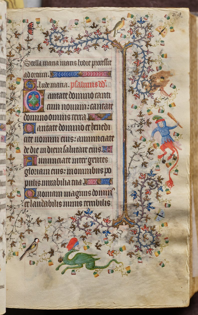 Nemes Károly, navarrai király (1361-1425) órái: fol. 45r, Szöveg alkotó: Master of the Brussels Initials and Associates