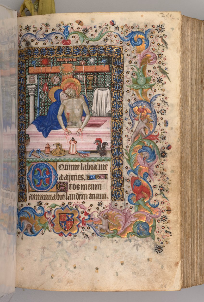 Nemes Károly navarrai király órái 1361-1425: fol. 128r, Fájdalom embere, c. 1405. alkotó: Master of the Brussels Initials and Associates