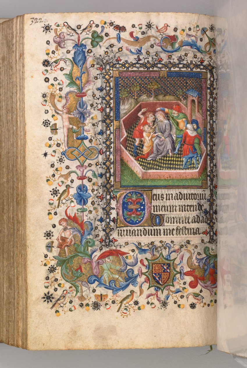 Nemes Károly navarrai király órái 1361-1425: fol. 161v, Krisztus kigúnyolása, c. 1405. alkotó: Master of the Brussels Initials and Associates
