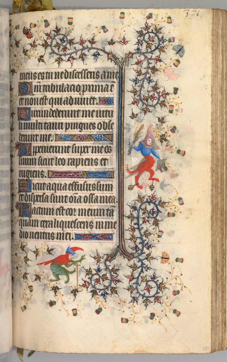 Nemes Károly navarrai király órái 1361-1425: fol. 181r, Szöveg, c. 1405. alkotó: Master of the Brussels Initials and Associates