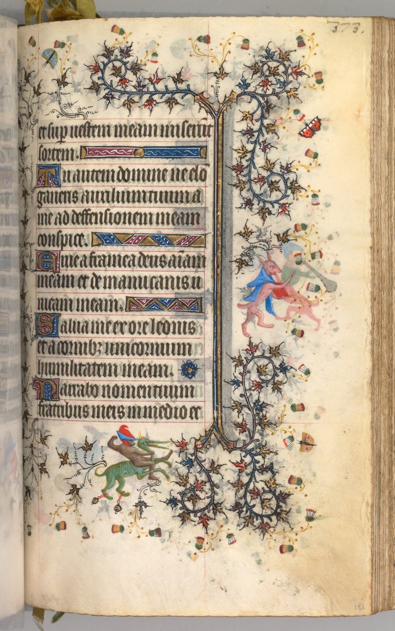 Nemes Károly navarrai király órái 1361-1425: fol. 182r, Szöveg, c. 1405. alkotó: Master of the Brussels Initials and Associates