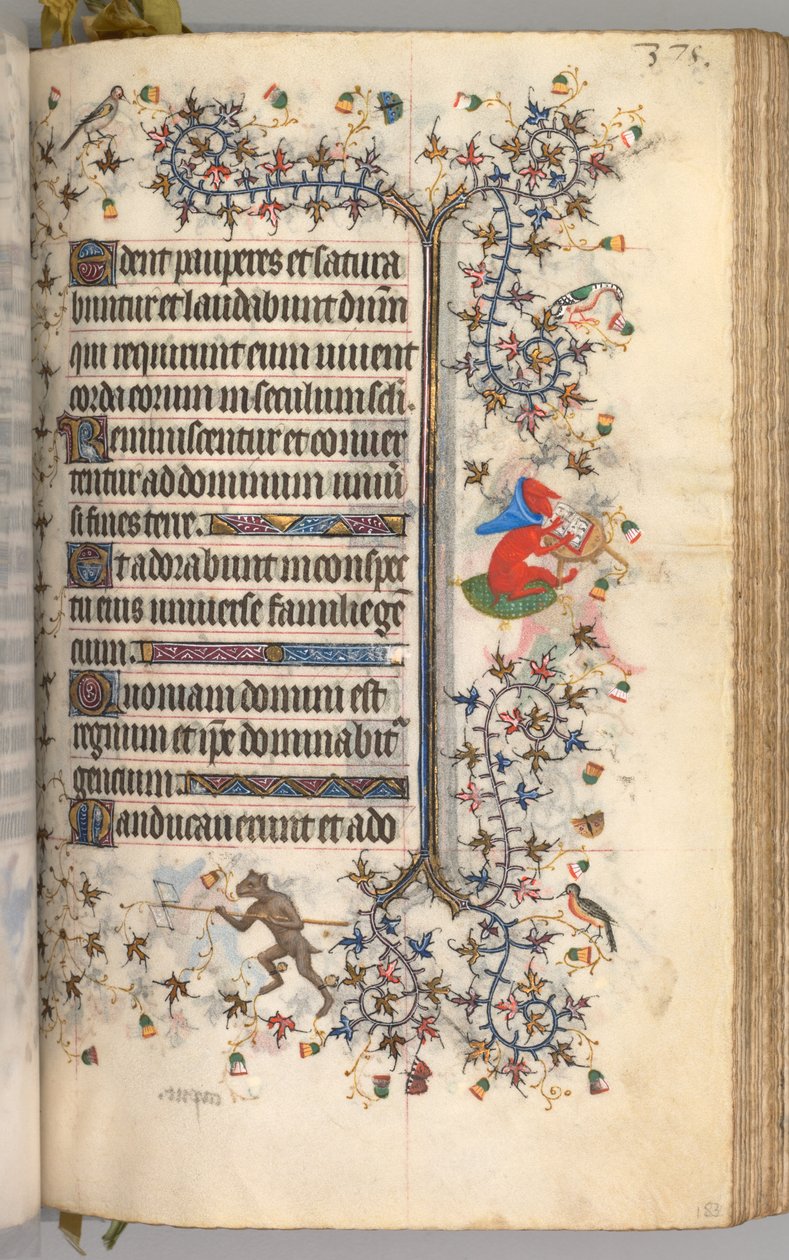 Nemes Károly navarrai király órái 1361-1425: fol. 183r, Szöveg, c. 1405. alkotó: Master of the Brussels Initials and Associates