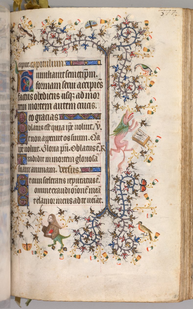 Nemes Károly navarrai király órái 1361-1425: fol. 184r, Szöveg, c. 1405. alkotó: Master of the Brussels Initials and Associates
