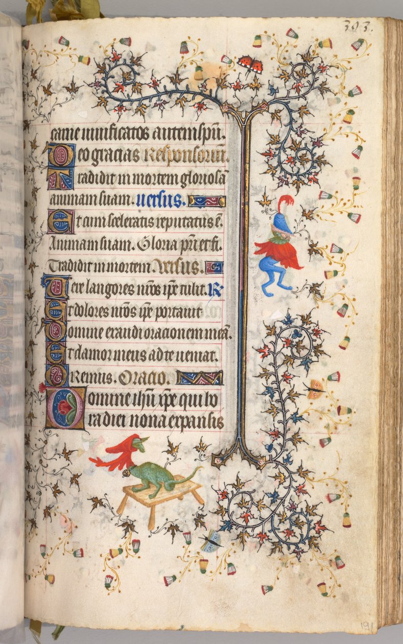 Nemes Károly navarrai király órái 1361-1425: fol. 191r, Szöveg, c. 1405. alkotó: Master of the Brussels Initials and Associates