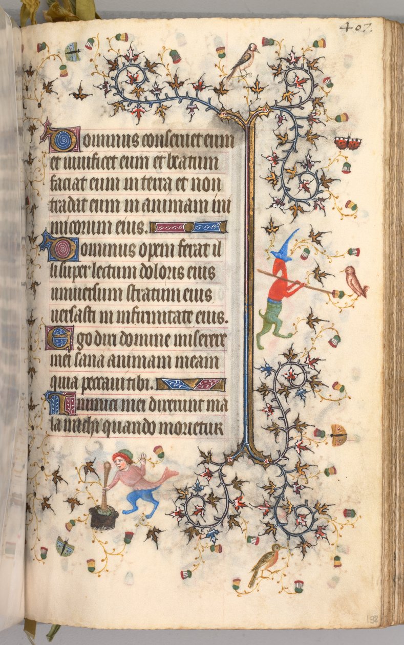 Nemes Károly navarrai király órái 1361-1425: fol. 198r, Szöveg, c. 1405. alkotó: Master of the Brussels Initials and Associates