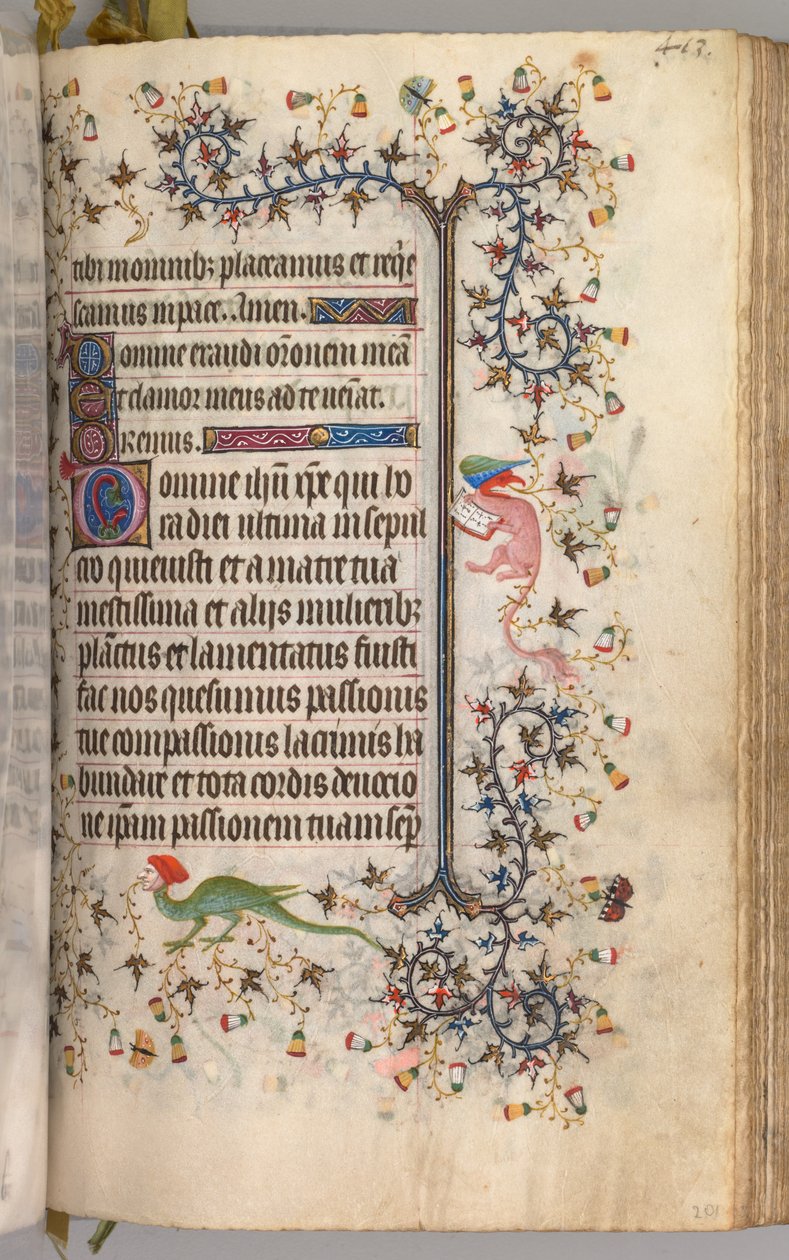 Nemes Károly navarrai király órái 1361-1425: fol. 2041r, Szöveg, c. 1405. alkotó: Master of the Brussels Initials and Associates