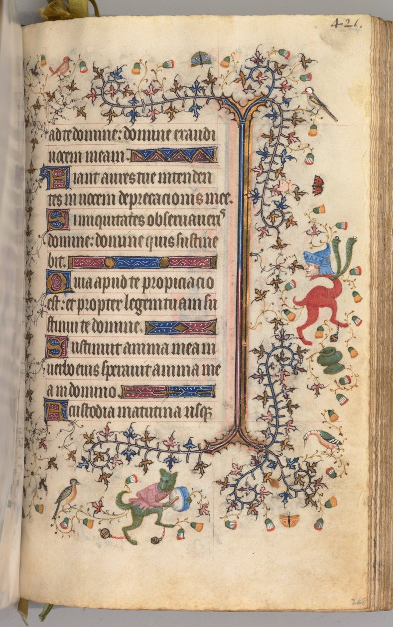 Nemes Károly navarrai király órái 1361-1425: fol. 205r, Szöveg, c. 1405. alkotó: Master of the Brussels Initials and Associates