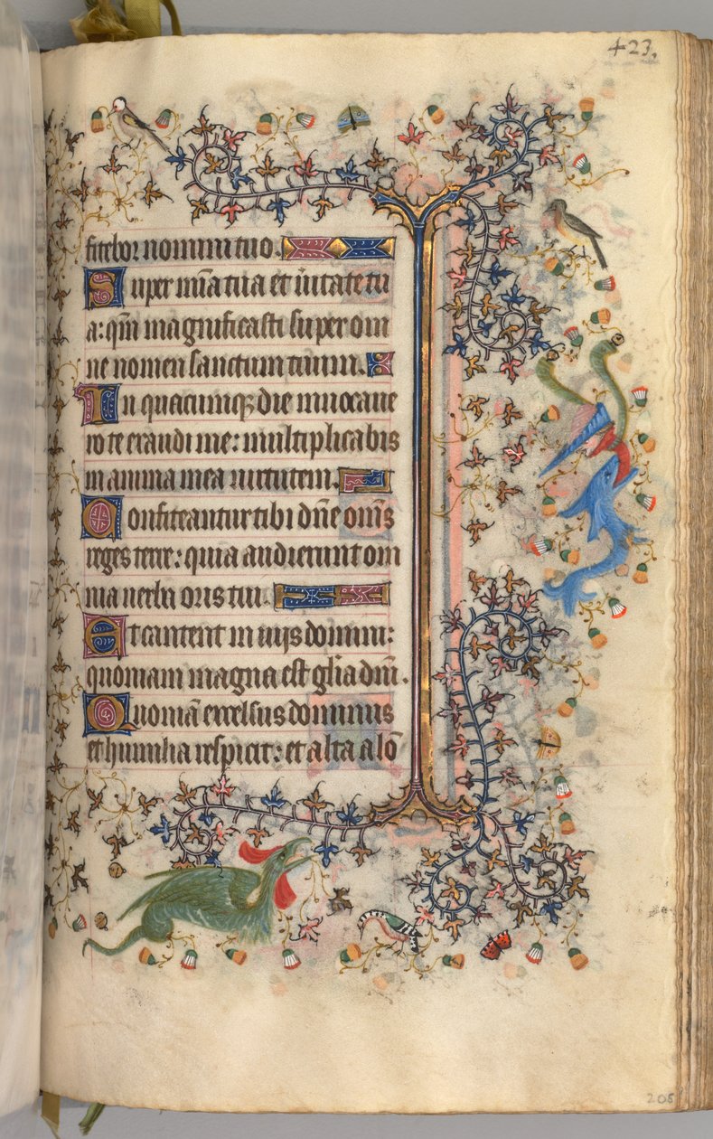 Nemes Károly navarrai király órái 1361-1425: fol. 206r, Szöveg, c. 1405. alkotó: Master of the Brussels Initials and Associates