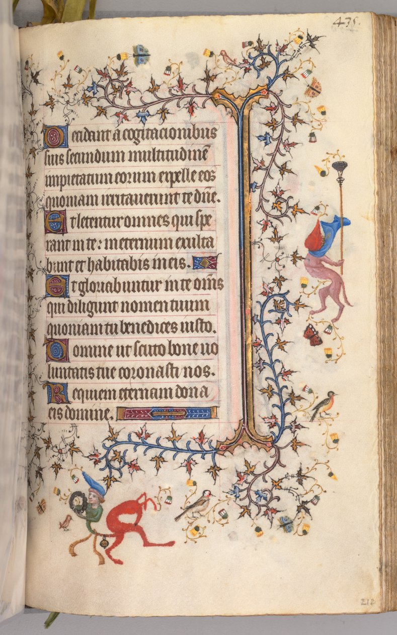 Nemes Károly navarrai király órái 1361-1425: fol. 212r, Szöveg, c. 1405. alkotó: Master of the Brussels Initials and Associates