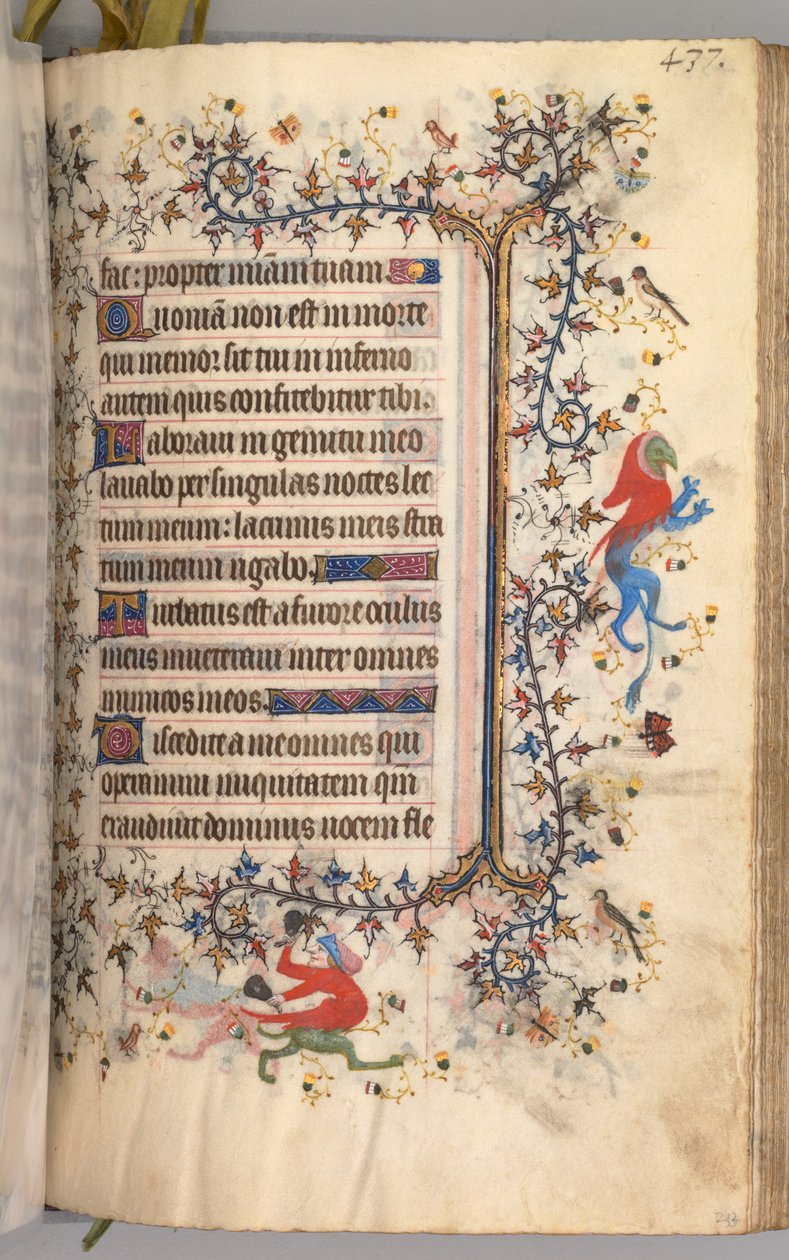 Nemes Károly navarrai király órái 1361-1425: fol. 213r, Szöveg, c. 1405. alkotó: Master of the Brussels Initials and Associates
