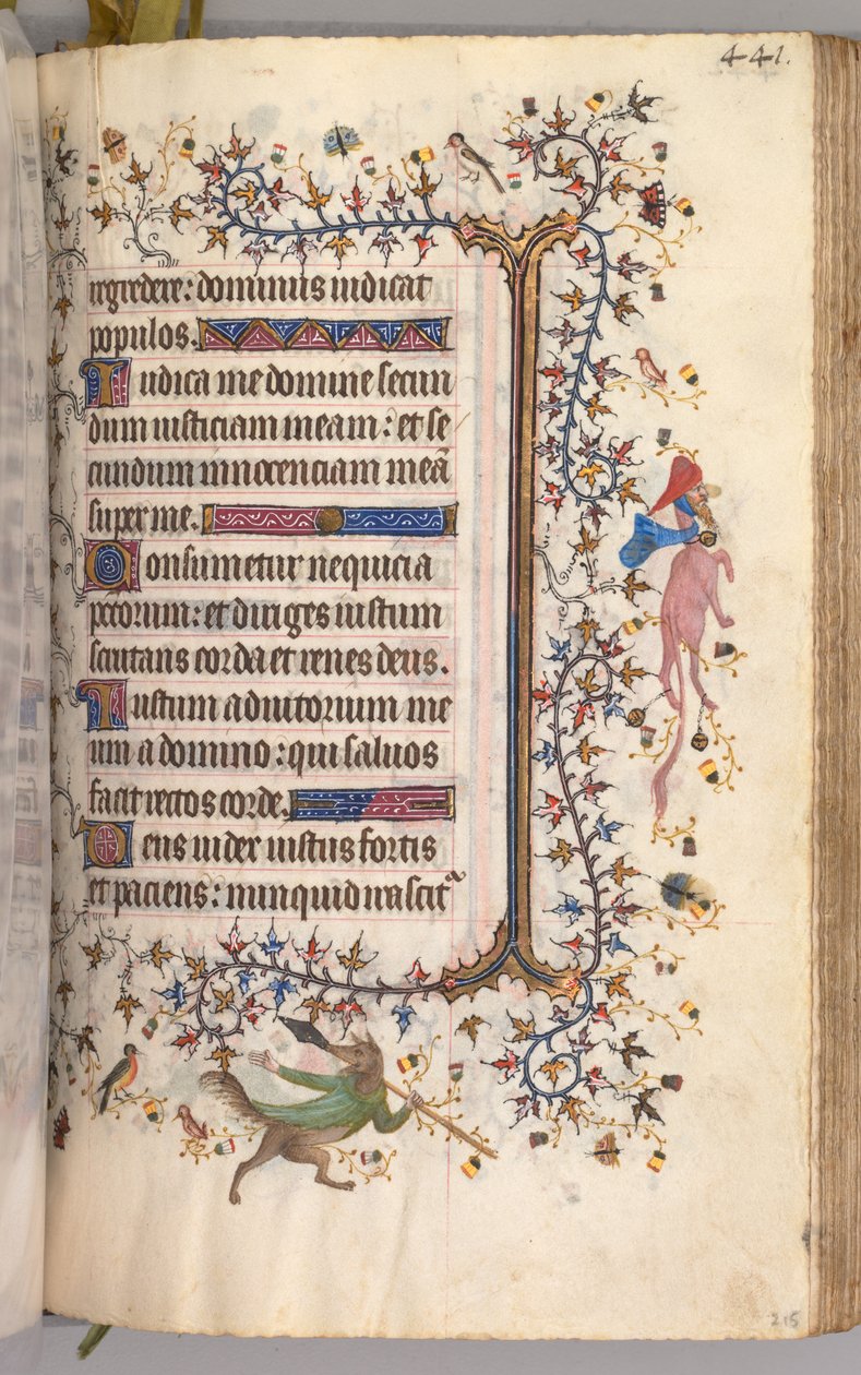 Nemes Károly navarrai király órái 1361-1425: fol. 215r, Szöveg, c. 1405. alkotó: Master of the Brussels Initials and Associates