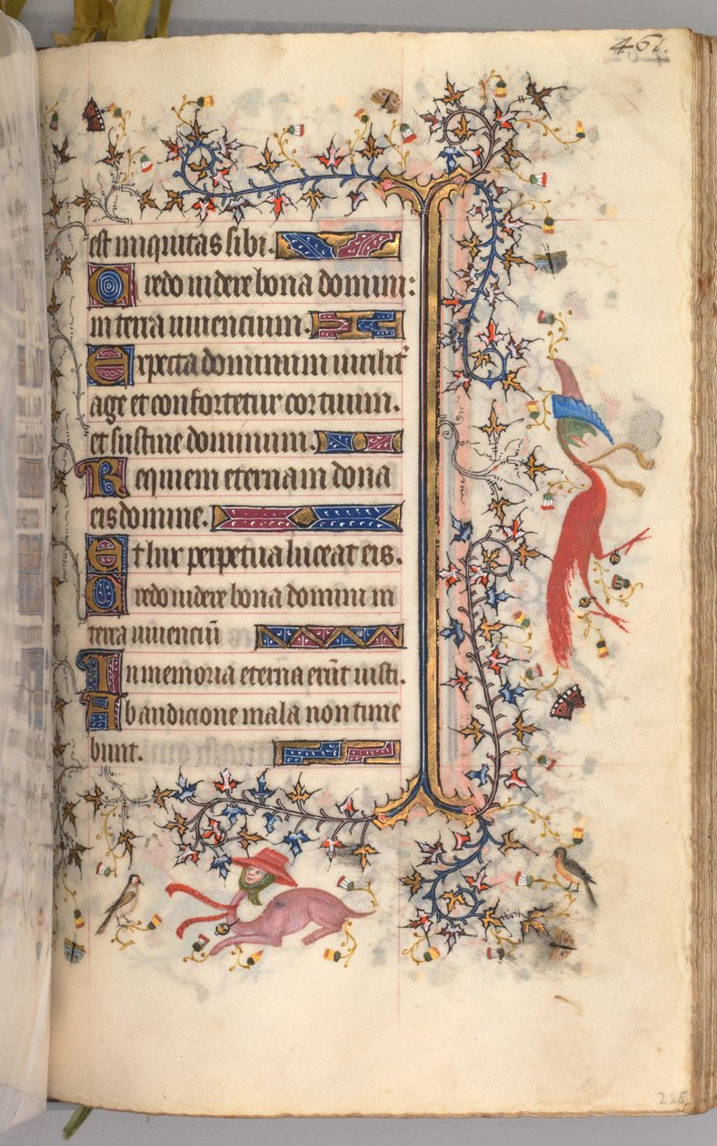 Nemes Károly navarrai király órái 1361-1425: fol. 225r, Szöveg, c. 1405. alkotó: Master of the Brussels Initials and Associates