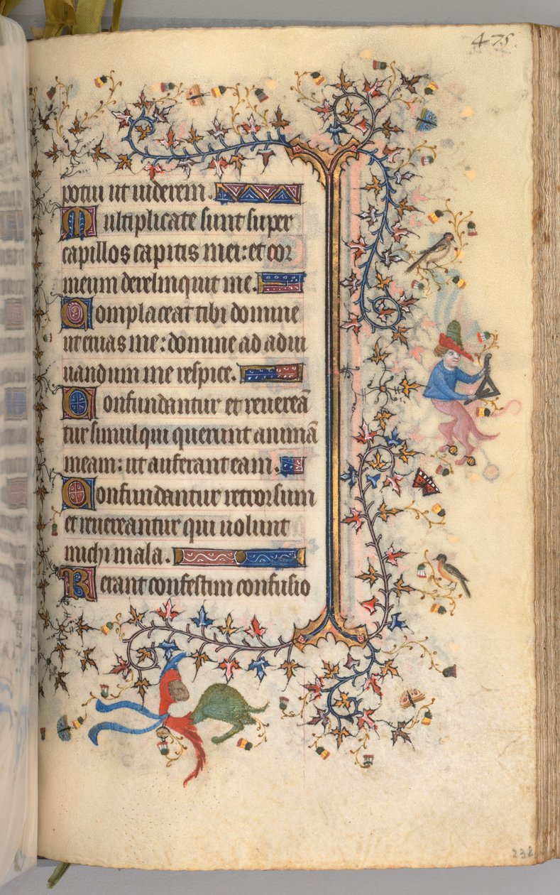 Nemes Károly navarrai király órái 1361-1425: fol. 232r, Szöveg, c. 1405. alkotó: Master of the Brussels Initials and Associates