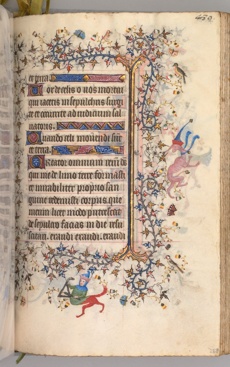 Nemes Károly navarrai király órái 1361-1425: fol. 239r, Szöveg, c. 1405. alkotó: Master of the Brussels Initials and Associates