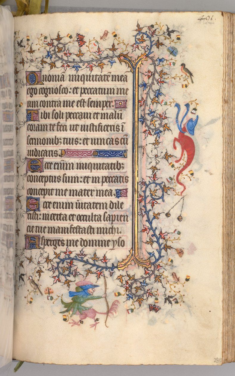 Nemes Károly navarrai király órái 1361-1425: fol. 240r, Szöveg, c. 1405. alkotó: Master of the Brussels Initials and Associates