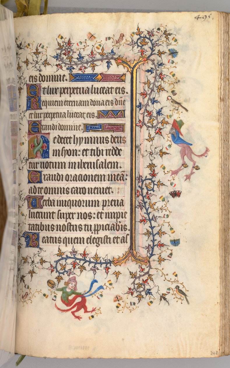 Nemes Károly navarrai király órái 1361-1425: fol. 242r, Szöveg, c. 1405. alkotó: Master of the Brussels Initials and Associates