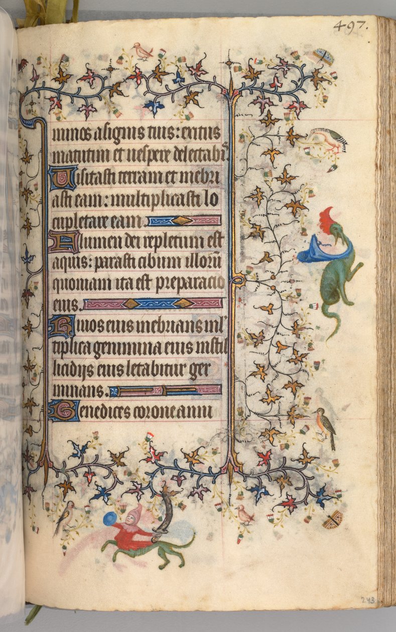 Nemes Károly navarrai király órái 1361-1425: fol. 243r, Szöveg, c. 1405. alkotó: Master of the Brussels Initials and Associates